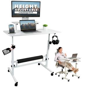 Adjustable Height Rolling Desk with Wheels