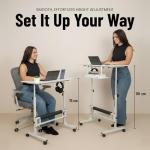 Adjustable Height Rolling Desk with Wheels