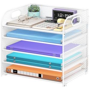 Cawukege 5-Tier Metal Paper Organizer with Handle