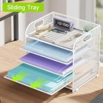 Cawukege 5-Tier Metal Paper Organizer with Handle