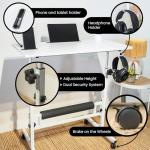 Adjustable Height Rolling Desk with Wheels