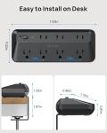 TROND Desk Clamp Power Strip with 7 Outlets