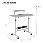 Adjustable Height Rolling Desk with Wheels