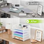 Cawukege 5-Tier Metal Paper Organizer with Handle