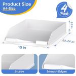 Stackable Black Paper Trays for Desk Organization