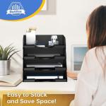 Stackable Black Paper Trays for Desk Organization