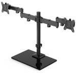 Dual Monitor Stand with Glass Base and Arm