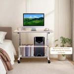 FinerFurnis Adjustable Mobile Standing Desk with Wheels