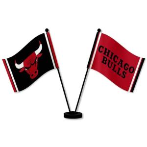 Chicago Bulls Desk and Tabletop Flags Set