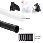 Cable Management Sleeves with Adhesive Clips - 2 Pack