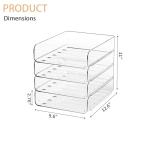 Clear 4-Tier Acrylic Paper Tray Organizer