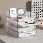 Clear 4-Tier Acrylic Paper Tray Organizer