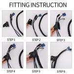 Cable Management Sleeves with Adhesive Clips - 2 Pack