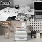 Clear 4-Tier Acrylic Paper Tray Organizer