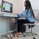 Ergonomic Wooden Under Desk Foot Rest Rocker