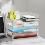 Clear 4-Tier Stackable Desk Organizer Set