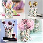 WAVEYU Ceramic Flower Pen Holder for Desk