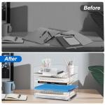 Clear 4-Tier Stackable Desk Organizer Set