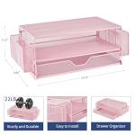 AUPSEN Pink Dual-Tier Monitor Stand and Organizer