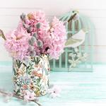 WAVEYU Ceramic Flower Pen Holder for Desk