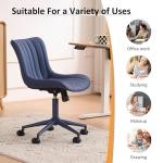 Navy Blue Armless Rolling Office Chair with Comfort