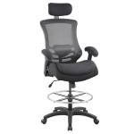 BOLISS 400lbs Ergonomic Drafting Chair,Tall Office Mesh Chair, Standing Desk Chair,Height Adjustable Armrest and Flip up Arms, Adjustable Lumbar Cushion (LB-2815DS, Black Frame Black Mesh)