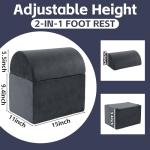 ROYALAY Adjustable Foot Rest for Under Desk at Work, Foot Stools for Under Office Desk, Ergonomic Leg Rest, Gray
