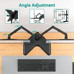 WALI Dual Monitor Stand for Desk, Monitor Stands for 2 Monitors up to 27 inch, Dual Monitors Mount Fits up to 22lbs, Free Standing Full Motion Dual Monitors Arm for Desk (MF002), Black