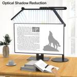 Micomlan Architect Desk Lamp with Atmosphere Lighting, Adjustable Led Desk Light for Home Office with Base, 24W Bright Auto Dimming Table Light with Rotatable Swing Arm for Workbench Computer
