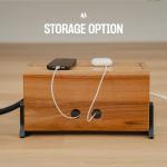 Extra Large Cable Management Box, Wood Cord Hider Box & Organizer for Power Strip, TV Wires & Desk Cable Storage