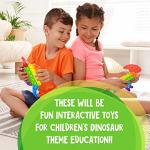 Dinosaur Pop Fidget Toys Set, Silicone Rainbow Dinosaur Popper Fidget Set for Children, Sensory Squeeze Toys Stress Reliever Tool for Kids Adult ADHD T-Rex 4 Pack
