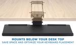 Mount-It! Under Desk Keyboard Tray Slide Out, Height Adjustable Keyboard Mount with Wrist Support, 26" Wide Large Platform, Tilt and Swivel for Office and Home, Black