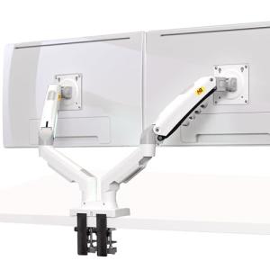 NB North Bayou Dual Monitor Desk Mount Stand Full Motion Swivel Computer Monitor Arm for Two Screens 17-27 Inch with 4.4~19.8lbs Load Capacity for Each Display F160-W
