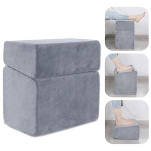 ROYALAY Adjustable Foot Rest Under Desk for Office, High-Density Foam Foot Rest with 3 Adjustable Heights, Ergonomic Footrest with Washable Cover for Home, Airplane, Travel(17 * 11 * 17in, Gray)