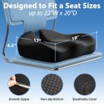 CJACSOC Seat Cushion, Extra Large Memory Foam Cushion for Office Chair Cushions, Ergonomic Cushions Pad Pillow for Pressure Relief Sciatica & Pain Relief for Long Sitting