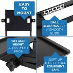 Mount-It! Under Desk Keyboard Tray Slide Out, Height Adjustable Keyboard Mount with Wrist Support, 26" Wide Large Platform, Tilt and Swivel for Office and Home, Black