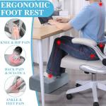 ROYALAY Adjustable Foot Rest Under Desk for Office, High-Density Foam Foot Rest with 3 Adjustable Heights, Ergonomic Footrest with Washable Cover for Home, Airplane, Travel(17 * 11 * 17in, Gray)