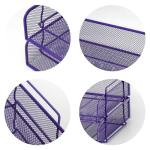 EASEPRES 2 Pack Stackable Desk Paper Tray, Metal Mesh Desktop Document Letter File Organizer for Office Home School, 13.5'' L x 9.75'' W x 5.5'' H, Purple
