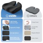 CJACSOC Seat Cushion, Extra Large Memory Foam Cushion for Office Chair Cushions, Ergonomic Cushions Pad Pillow for Pressure Relief Sciatica & Pain Relief for Long Sitting