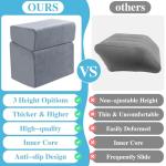 ROYALAY Adjustable Foot Rest Under Desk for Office, High-Density Foam Foot Rest with 3 Adjustable Heights, Ergonomic Footrest with Washable Cover for Home, Airplane, Travel(17 * 11 * 17in, Gray)