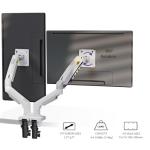 NB North Bayou Dual Monitor Desk Mount Stand Full Motion Swivel Computer Monitor Arm for Two Screens 17-27 Inch with 4.4~19.8lbs Load Capacity for Each Display F160-W