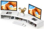 Dual Monitor Stand Riser and Desktop Organizer