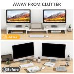 Dual Monitor Stand Riser and Desktop Organizer