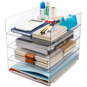 Clear Stackable Desk Organizer for Office Essentials