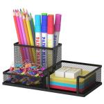 SUPEASY Black Desk Organizer with 3 Compartments