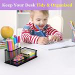 SUPEASY Black Desk Organizer with 3 Compartments