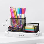 SUPEASY Black Desk Organizer with 3 Compartments