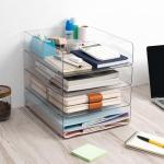 Clear Stackable Desk Organizer for Office Essentials