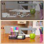 SUPEASY Black Desk Organizer with 3 Compartments