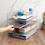 Clear Stackable Desk Organizer for Office Essentials